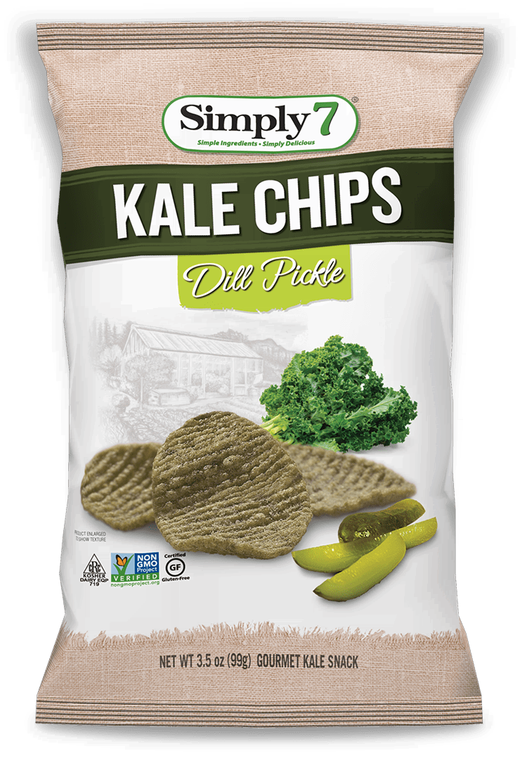 Dill Pickle Kale Chips Simply 7 SnacksSimply 7 Snacks