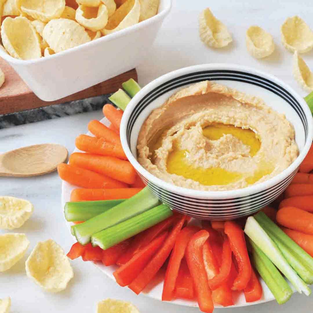 Chickpea Chips with Hummus